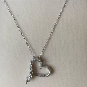 White gold diamond heart necklace